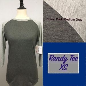 NWT Lularoe Randy T. XS. Dark grey w/medium grey